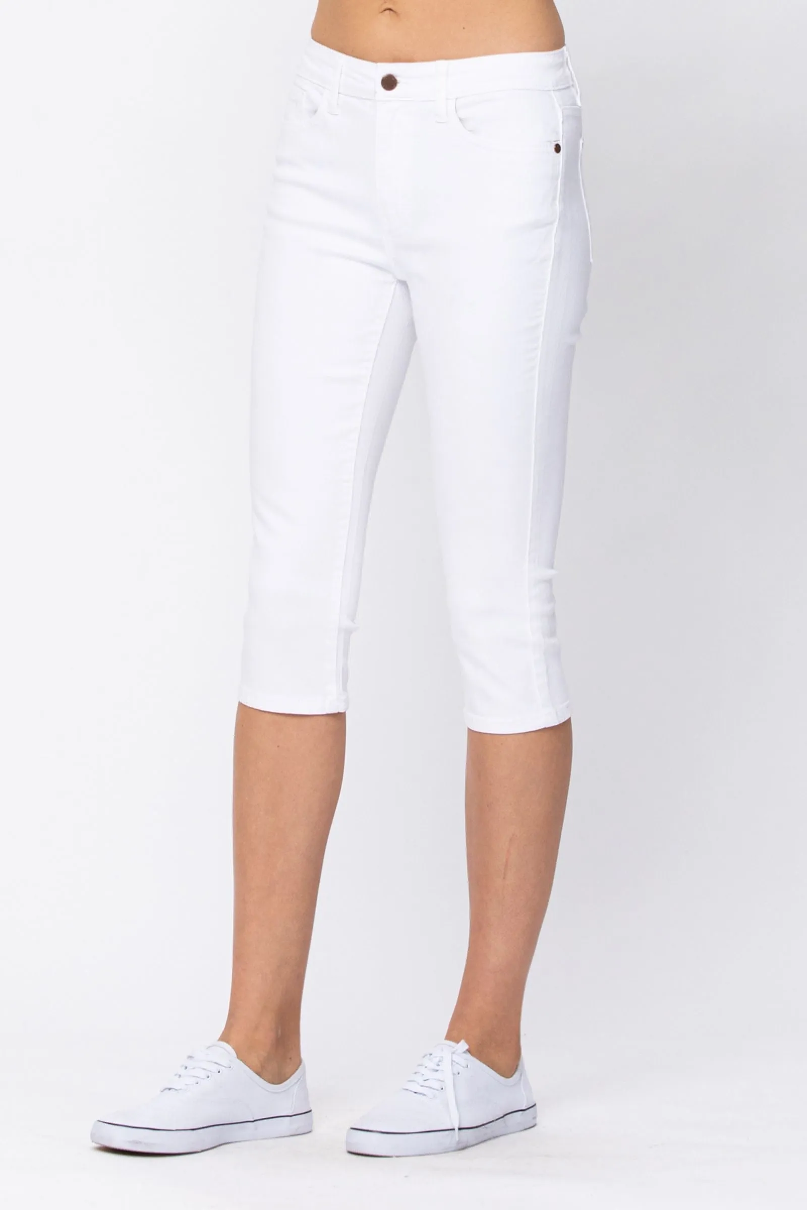1, 3 & 5 ONLY Judy Blue: White Capri Denim