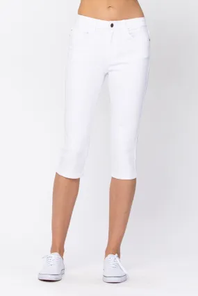 1, 3 & 5 ONLY Judy Blue: White Capri Denim