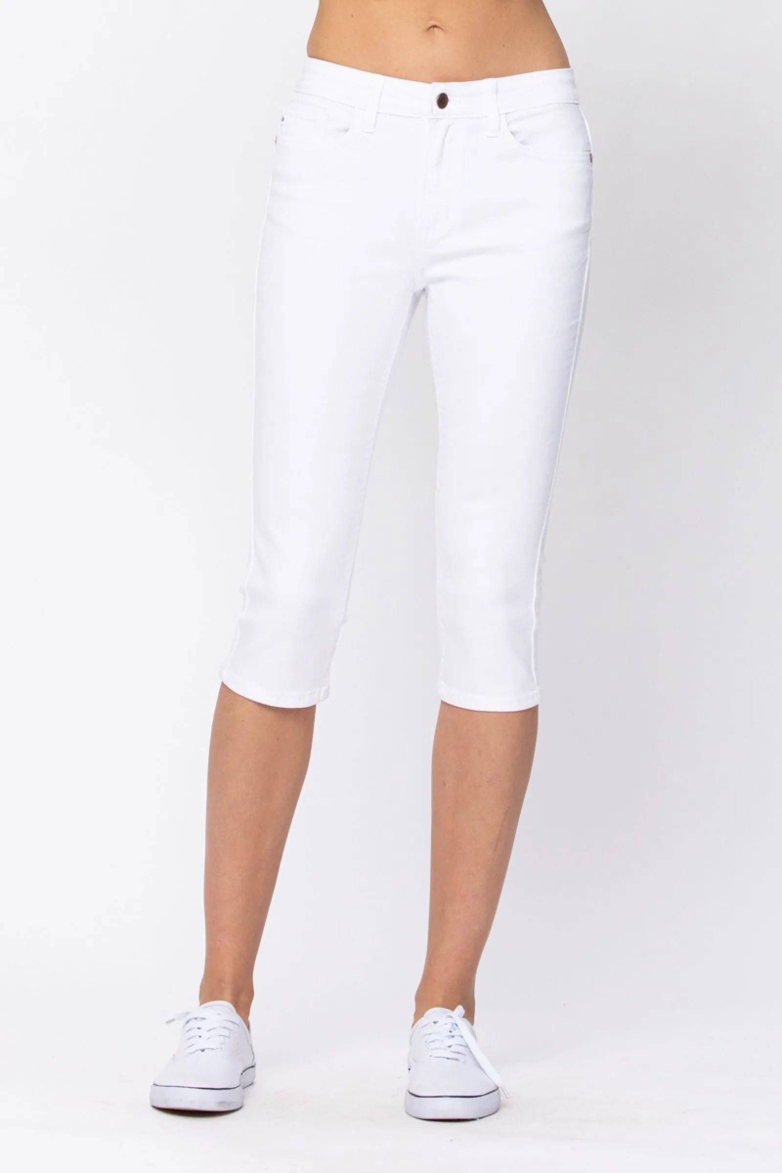 1, 3 & 5 ONLY Judy Blue: White Capri Denim