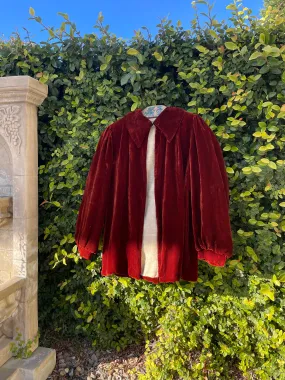 1920s Burnt Sienna Silk Velvet Cropped Opera Coat