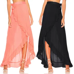 2017 Brand New Women Girls Long Maxi Chiffon Skirt Prom Gown Beach Boho Summer Holiday Sundress