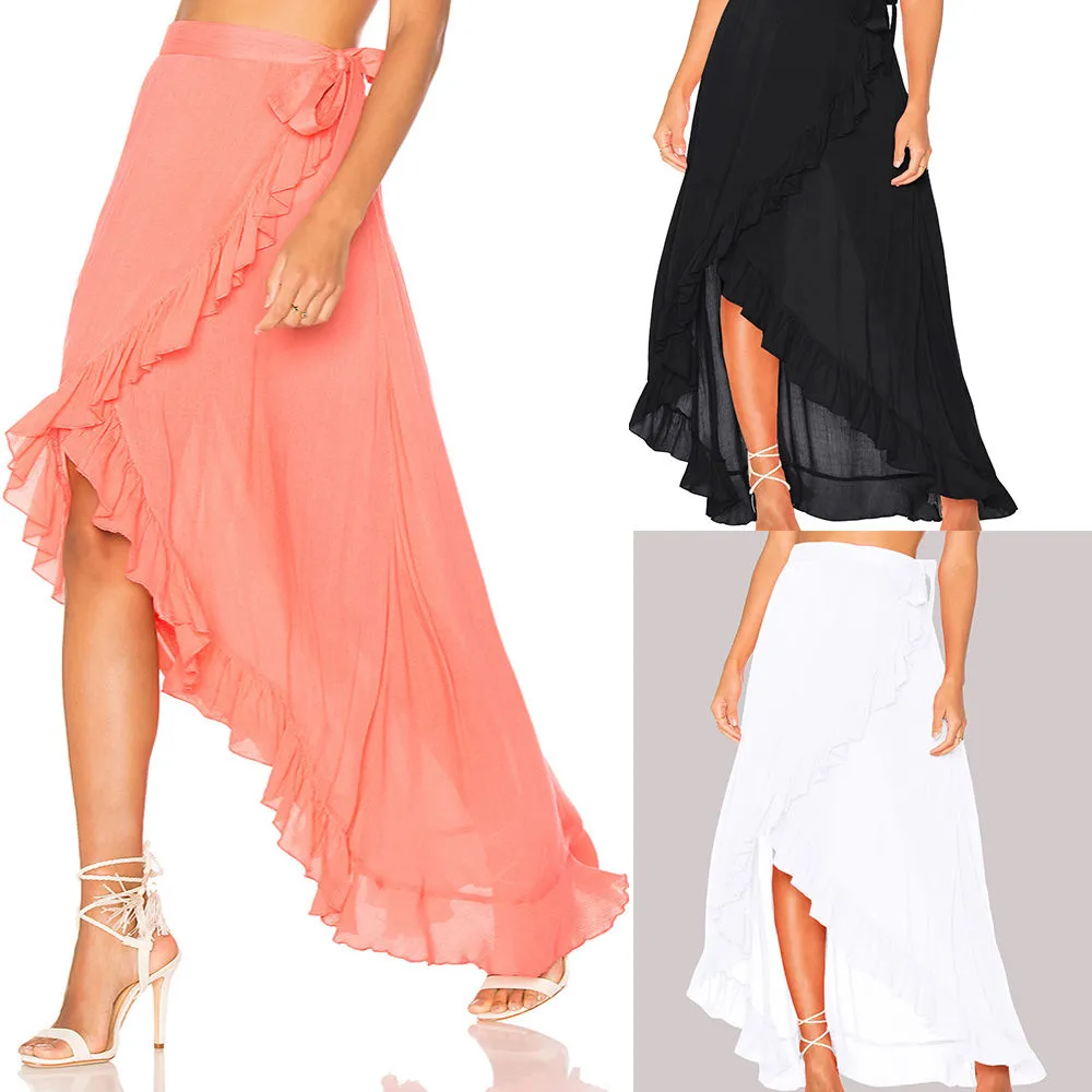 2017 Brand New Women Girls Long Maxi Chiffon Skirt Prom Gown Beach Boho Summer Holiday Sundress