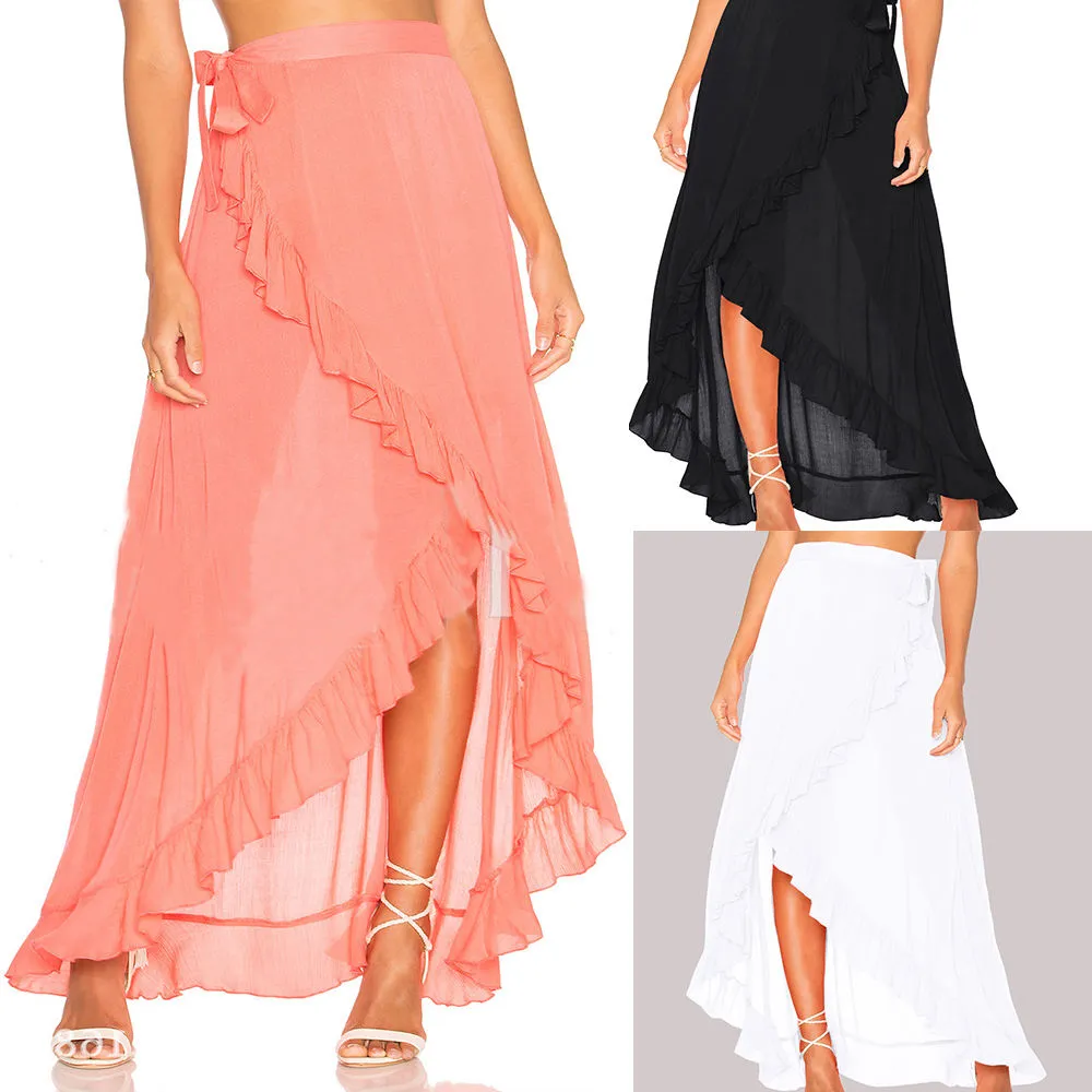 2017 Brand New Women Girls Long Maxi Chiffon Skirt Prom Gown Beach Boho Summer Holiday Sundress