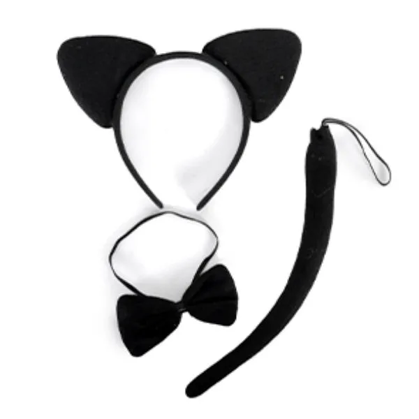 3pc Animal Dress Up Set - Black Cat