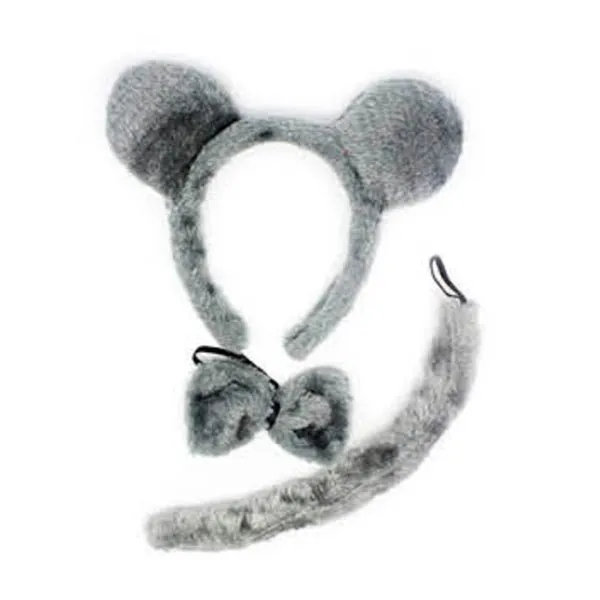 3pc Animal Dress Up Set - Grey Mouse