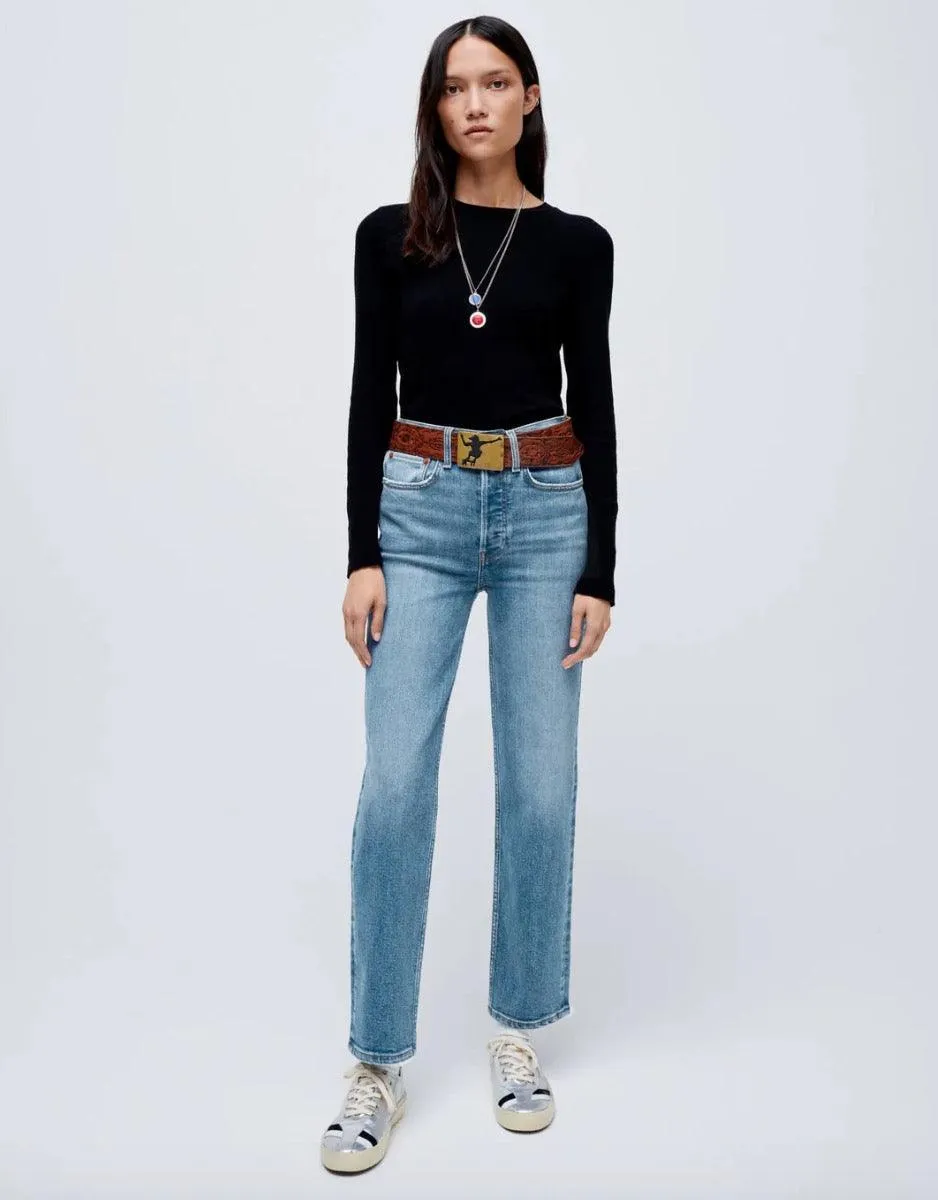 70s Stovepipe Classic Faded Blue Jeans