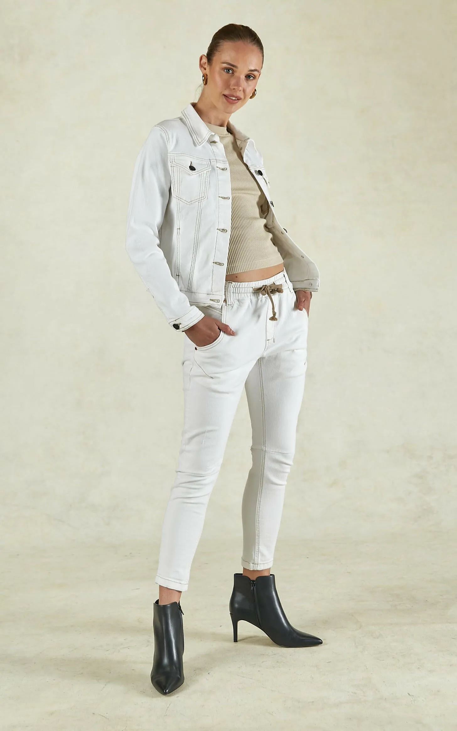 Active Denim White Jeans