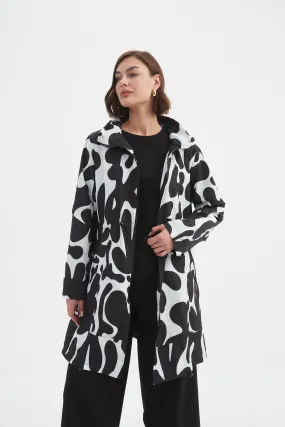 ADJUSTABLE WAIST PRINT PARKA