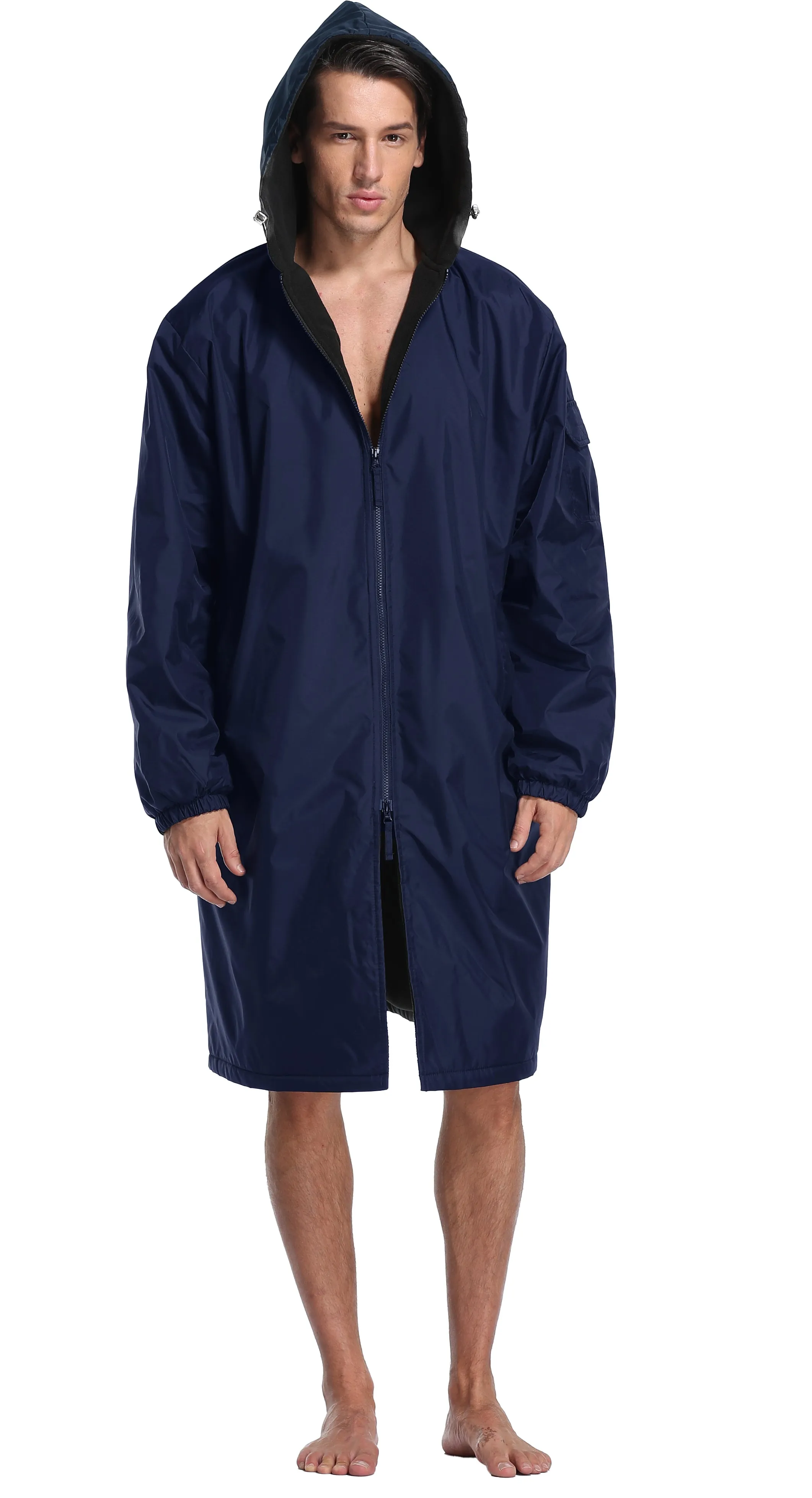 Adoretex Unisex Water Resistant Swim Parka for Adults and Kids Black Lining (PK005)