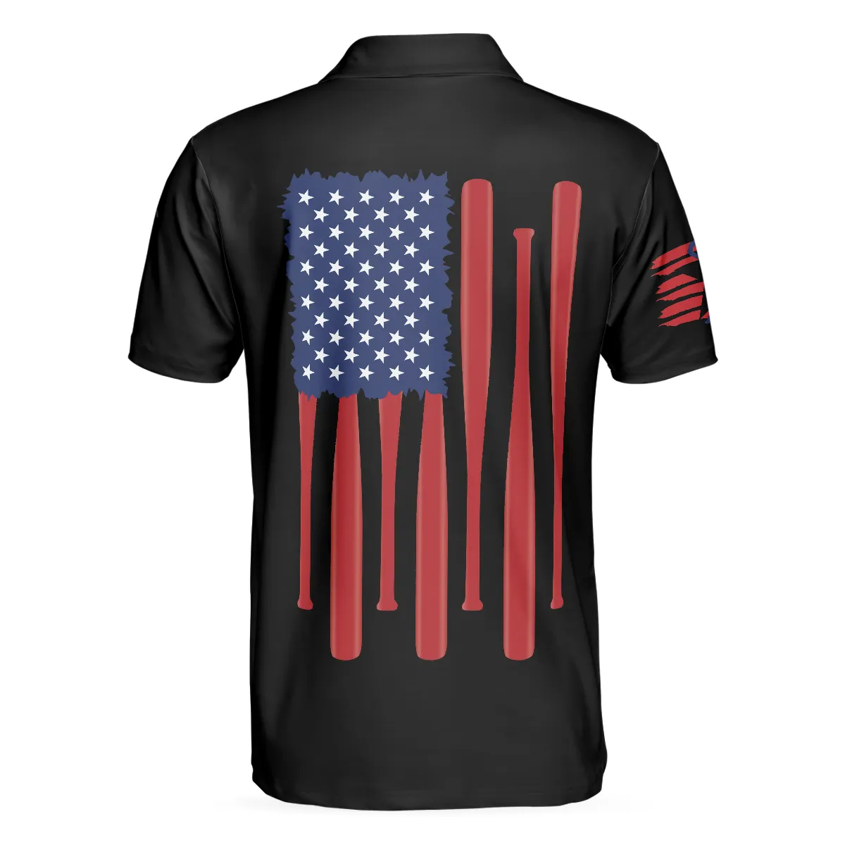 America Baseball Polo Shirt, American Flag Baseball Shirt For Men