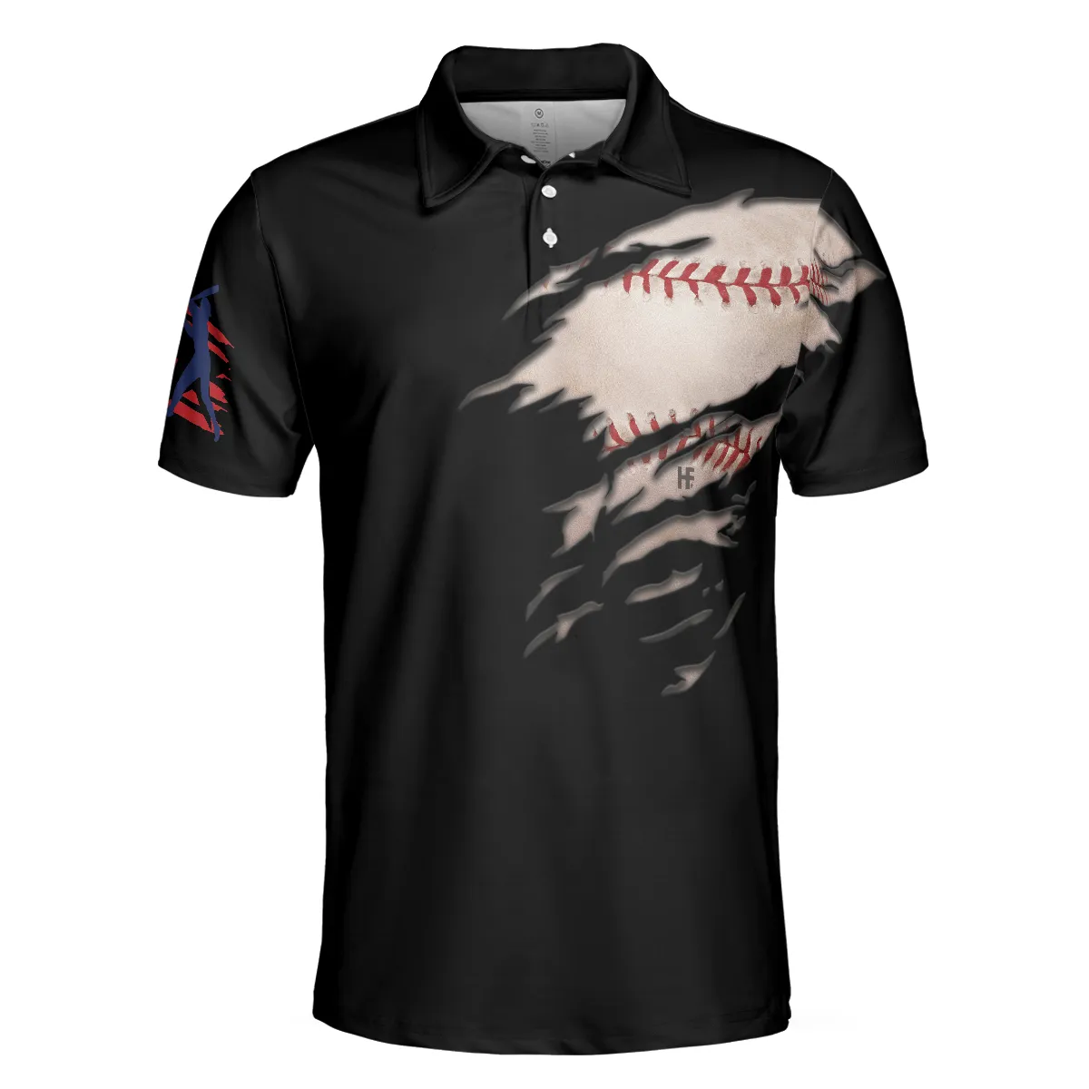 America Baseball Polo Shirt, American Flag Baseball Shirt For Men