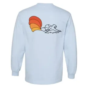 Autumn Spray Long Sleeve T Shirt in Baby Blue