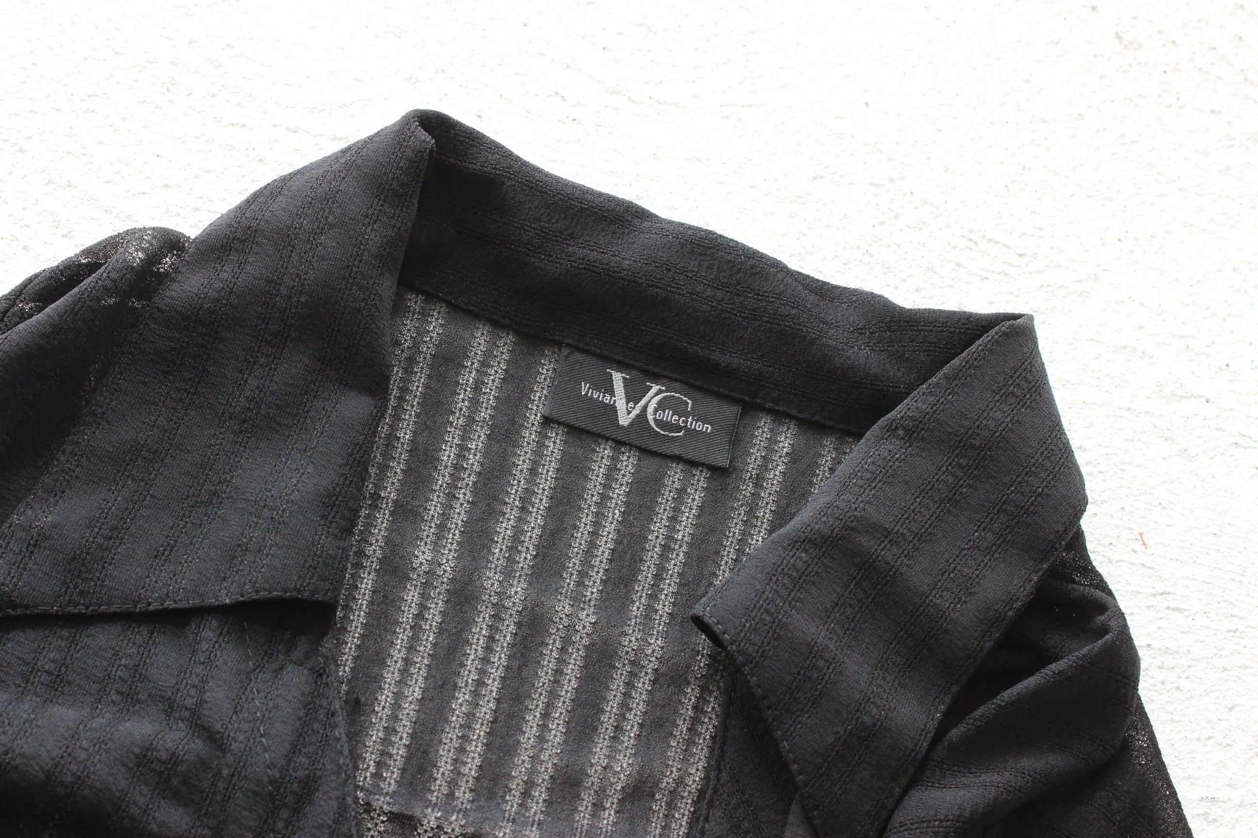 BALLETCORE 90s Sheer Mesh Black Oversized Shirt