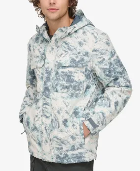 Bass Outdoor Men's Performance Hooded Pocket Jacket Coat Blue White Small