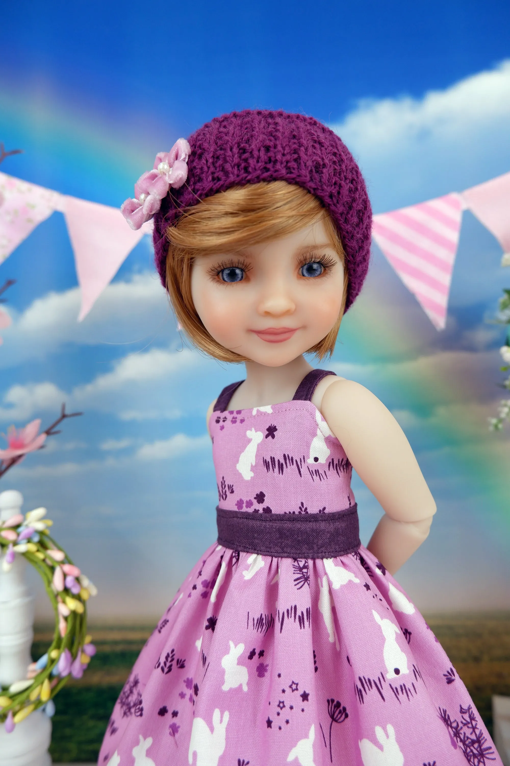 Beautiful Bunny - dress and sweater set with shoes for Ruby Red Fashion Friends doll