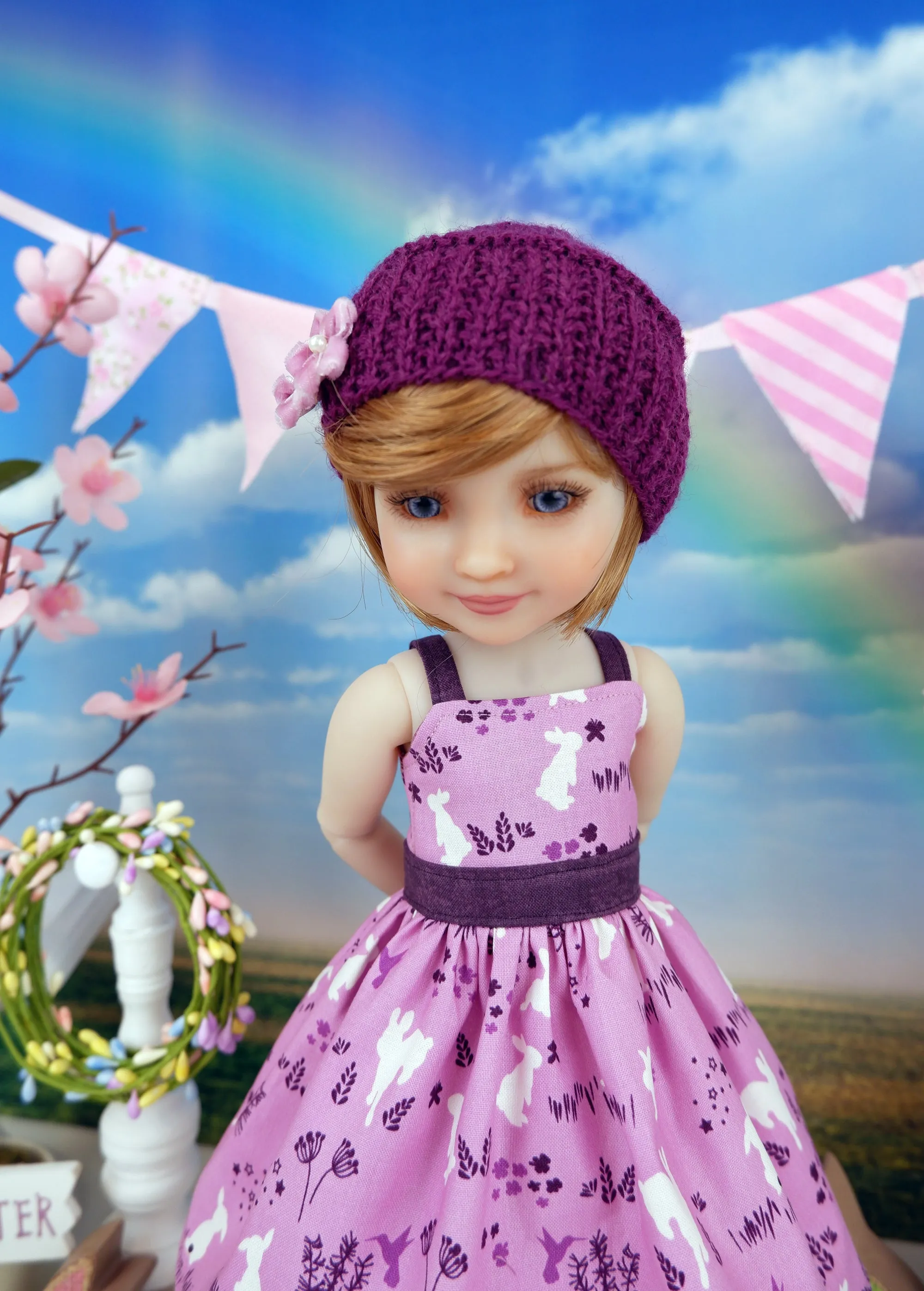 Beautiful Bunny - dress and sweater set with shoes for Ruby Red Fashion Friends doll