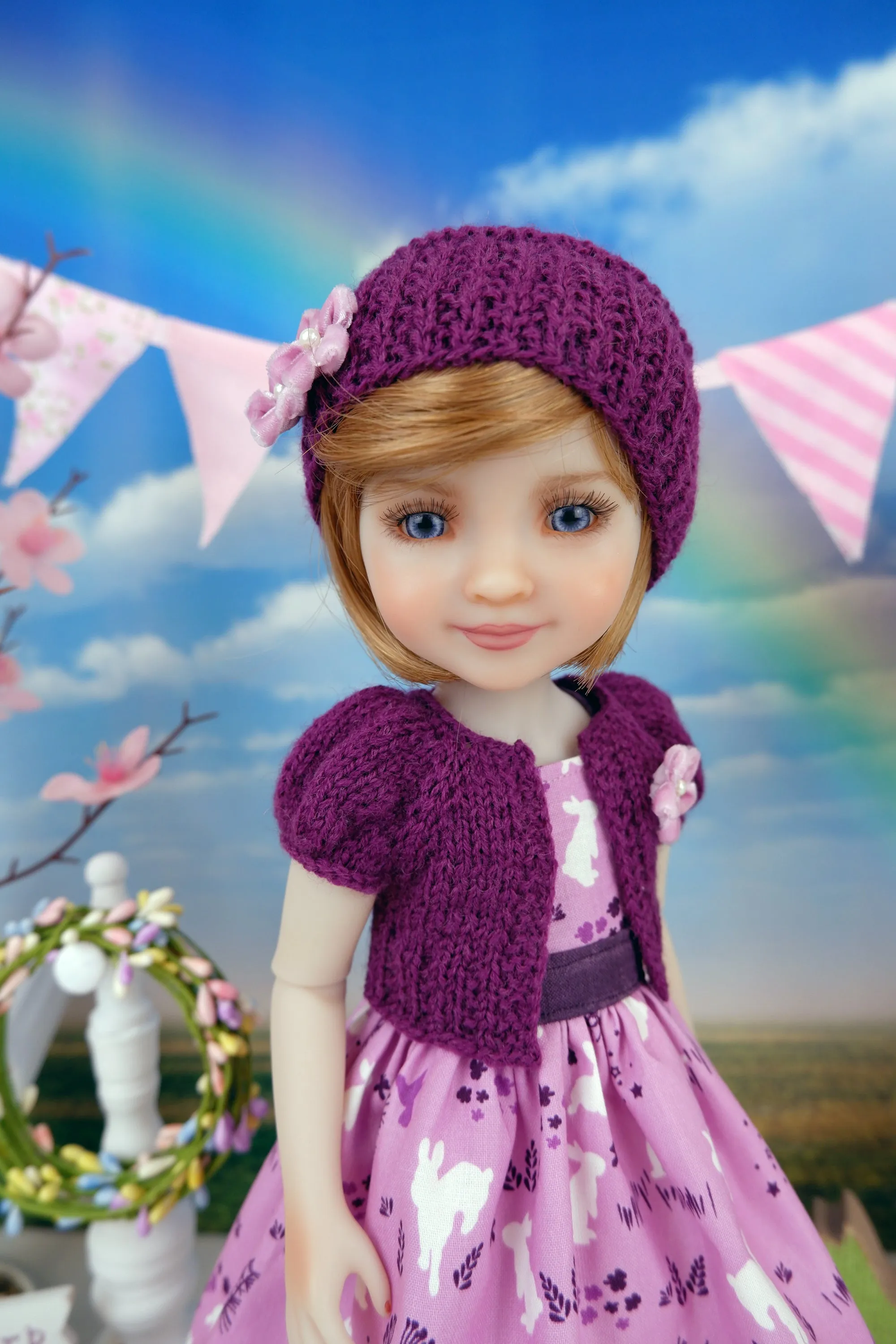 Beautiful Bunny - dress and sweater set with shoes for Ruby Red Fashion Friends doll