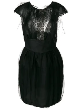 Black Embellished Silk Dress