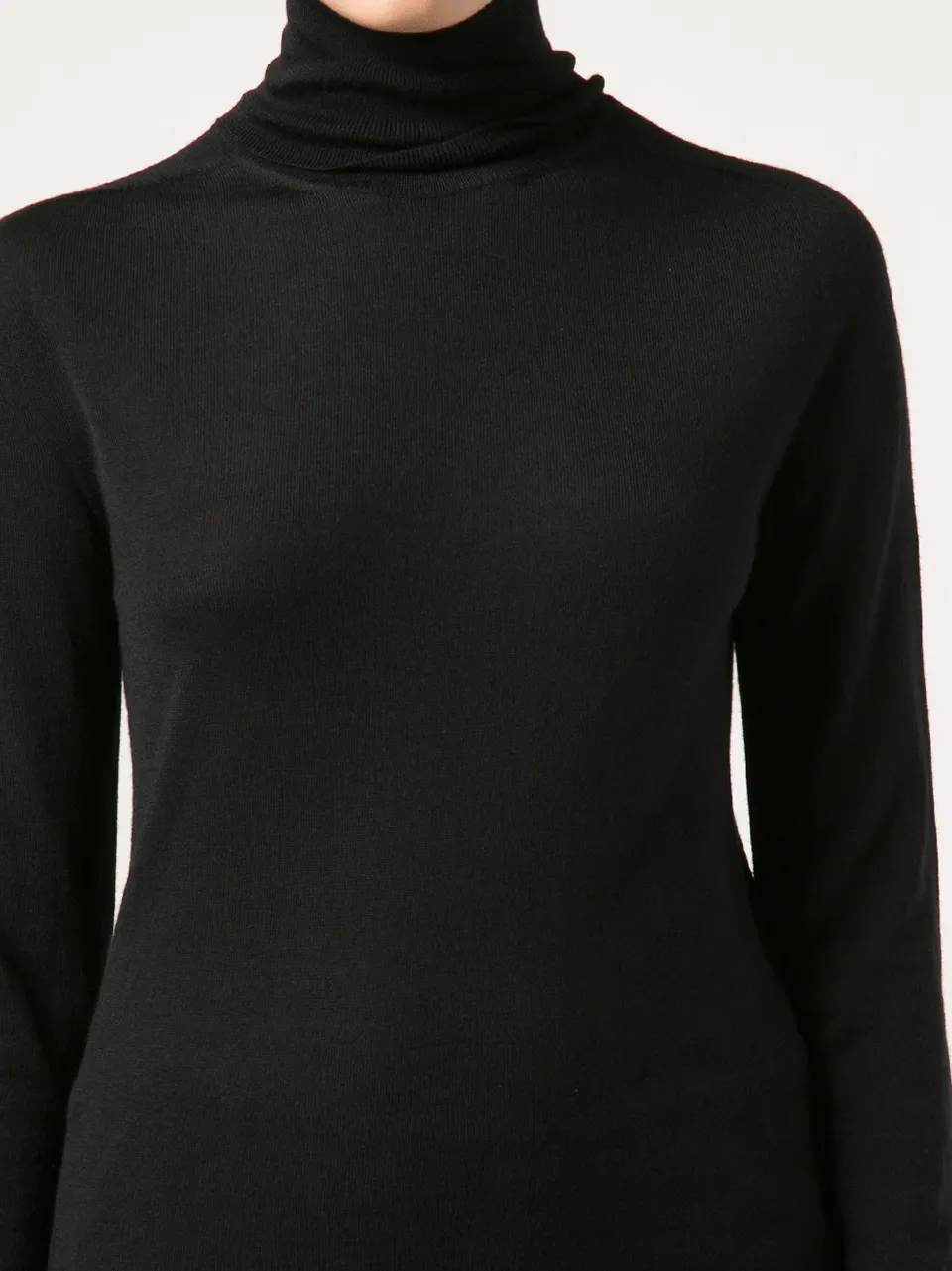 Black Fitted Cashmere Turtleneck
