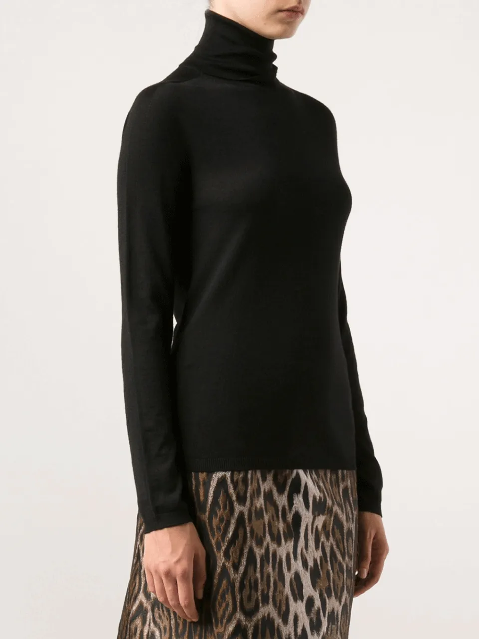 Black Fitted Cashmere Turtleneck