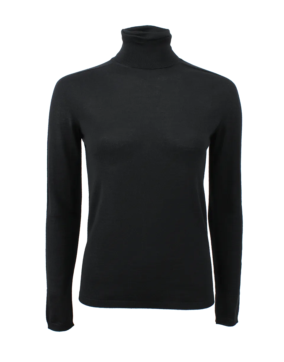 Black Fitted Cashmere Turtleneck