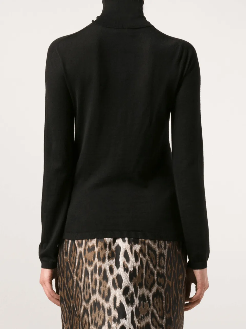 Black Fitted Cashmere Turtleneck