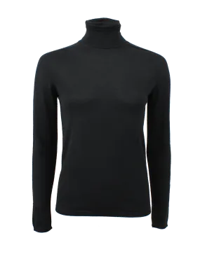 Black Fitted Cashmere Turtleneck