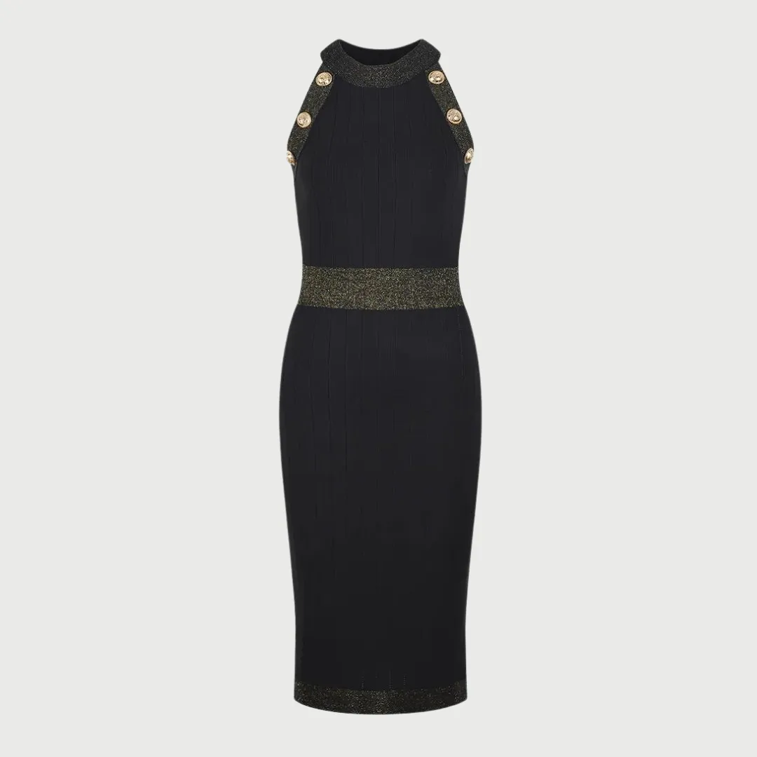 Black Shimmery Sheath Dress