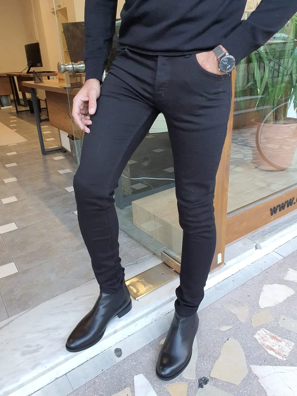 Blake Slim Fit Black Pants