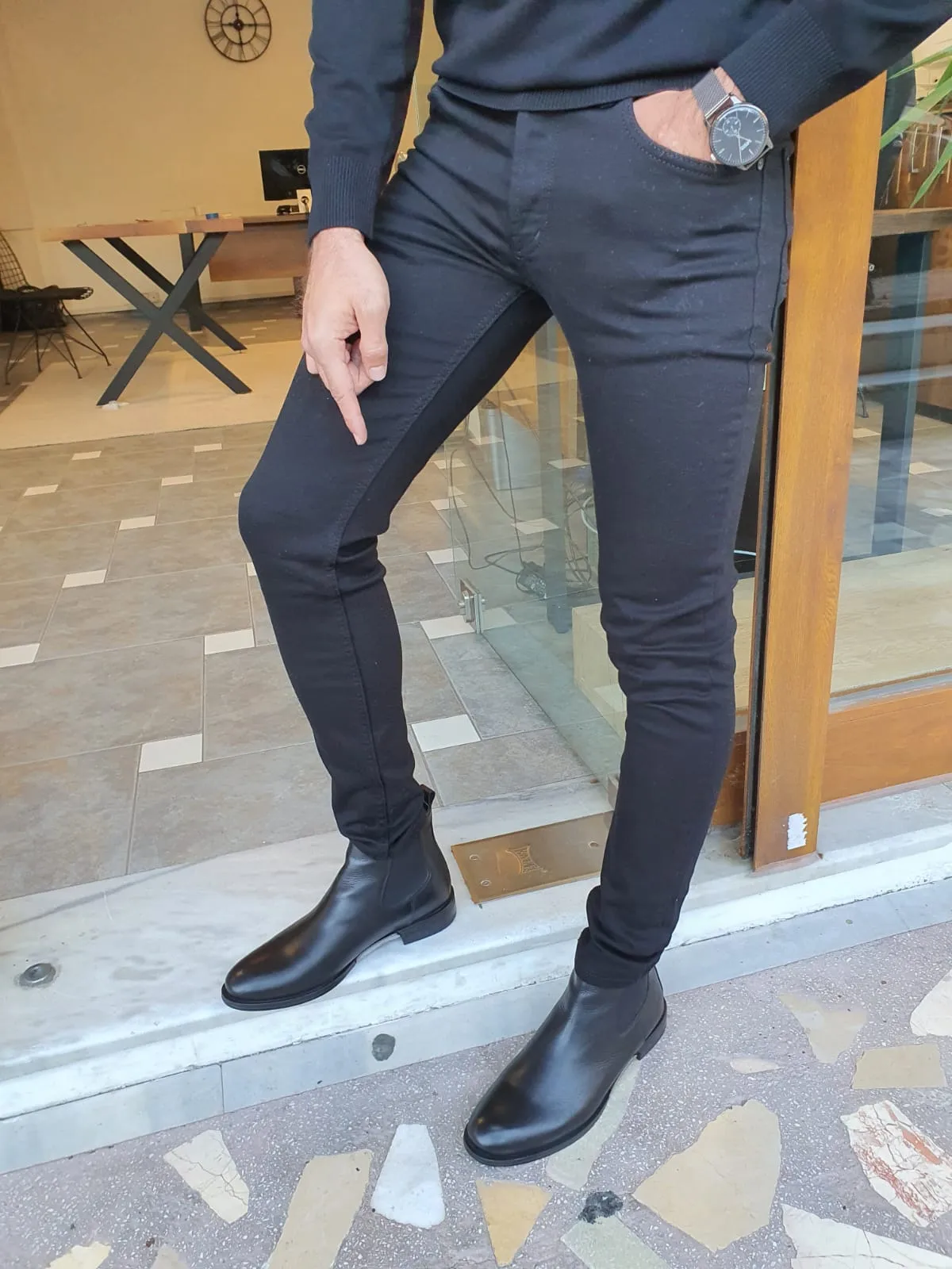 Blake Slim Fit Black Pants
