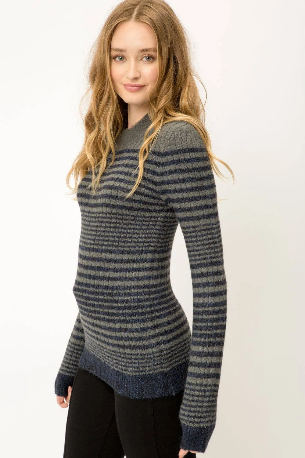 Blue & Grey Stripe Sweater