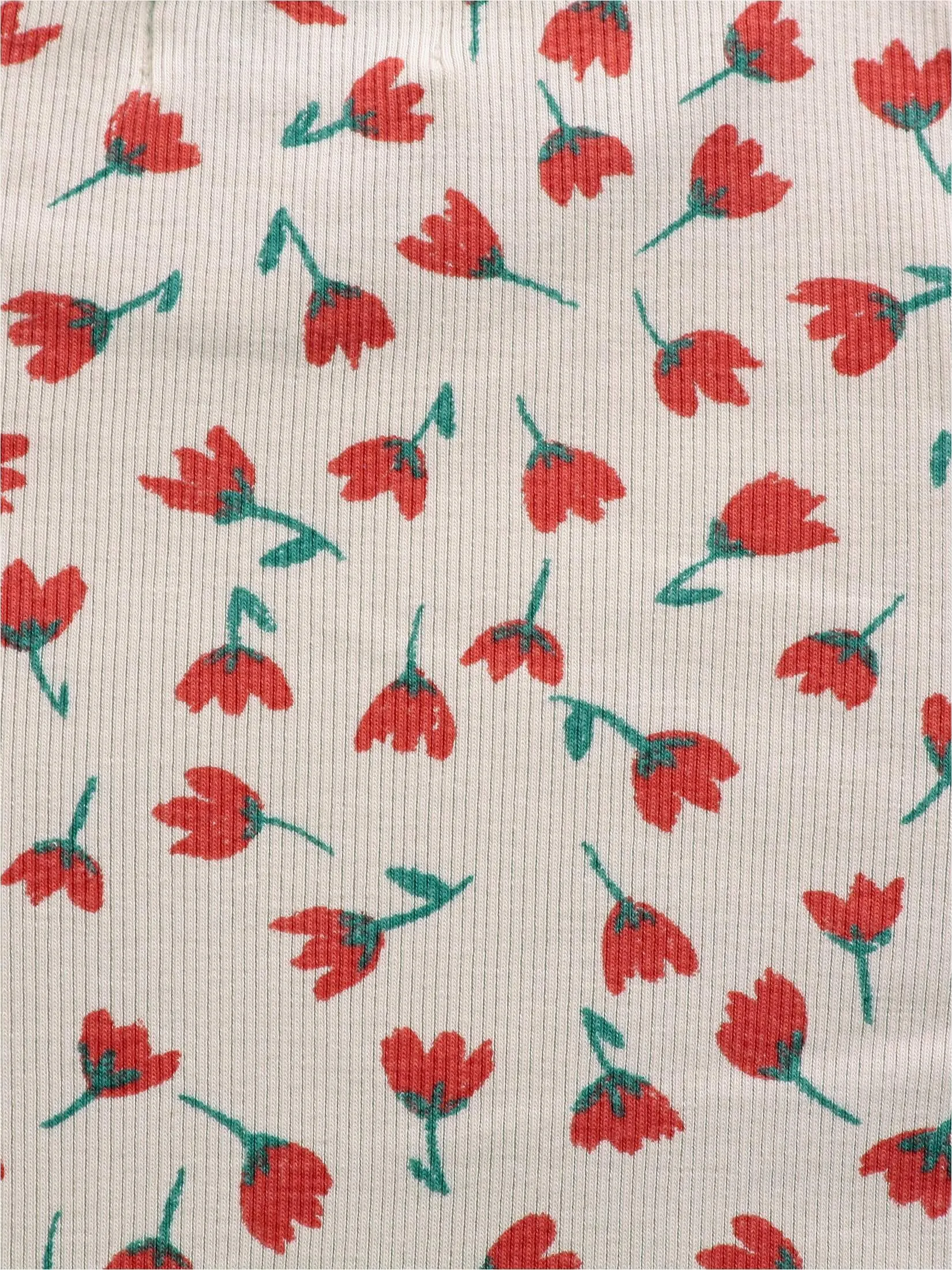 Bobo Choses Red Flowers All Over Turtleneck T-shirt