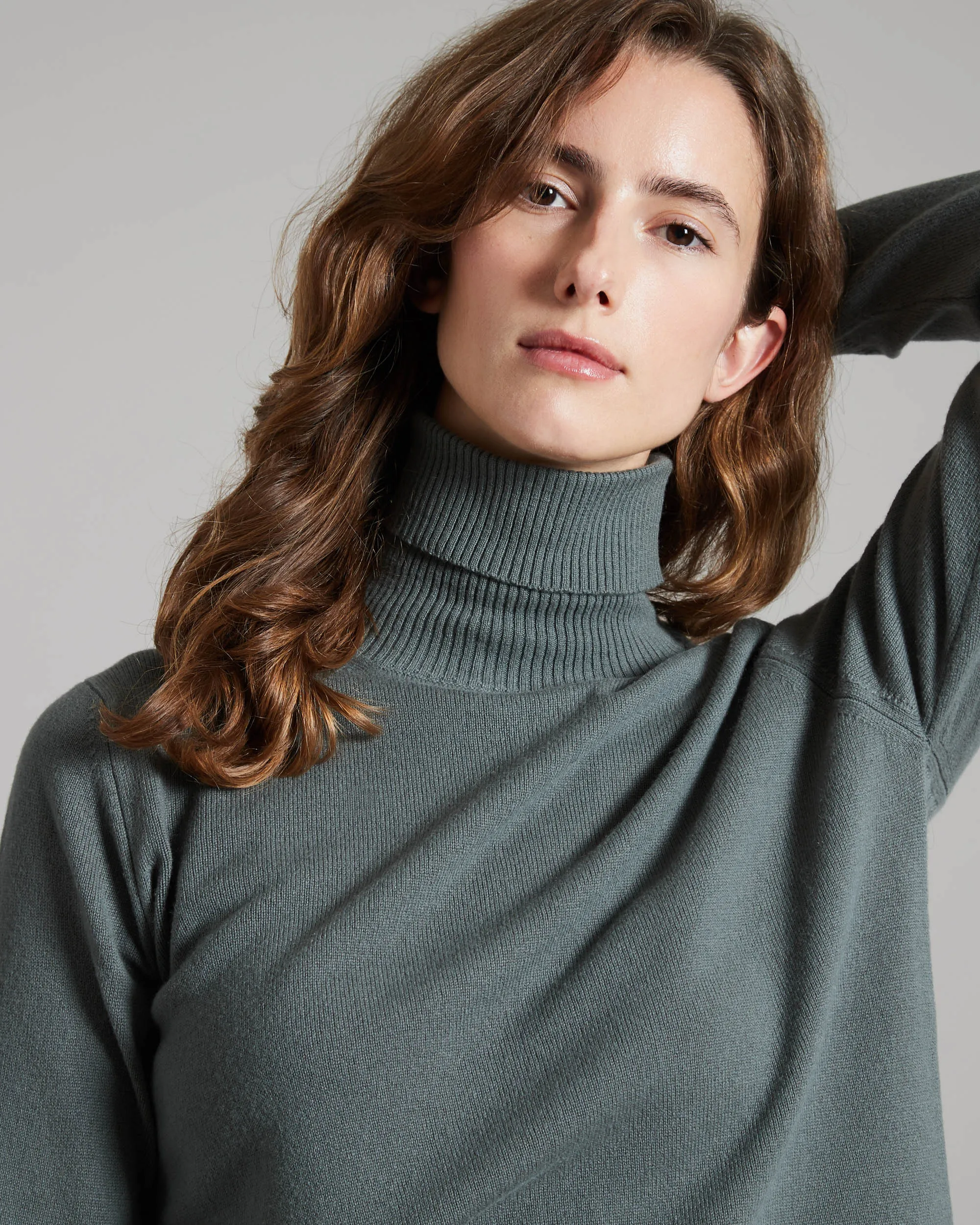 Botanic Green Kid cashmere turtleneck sweater