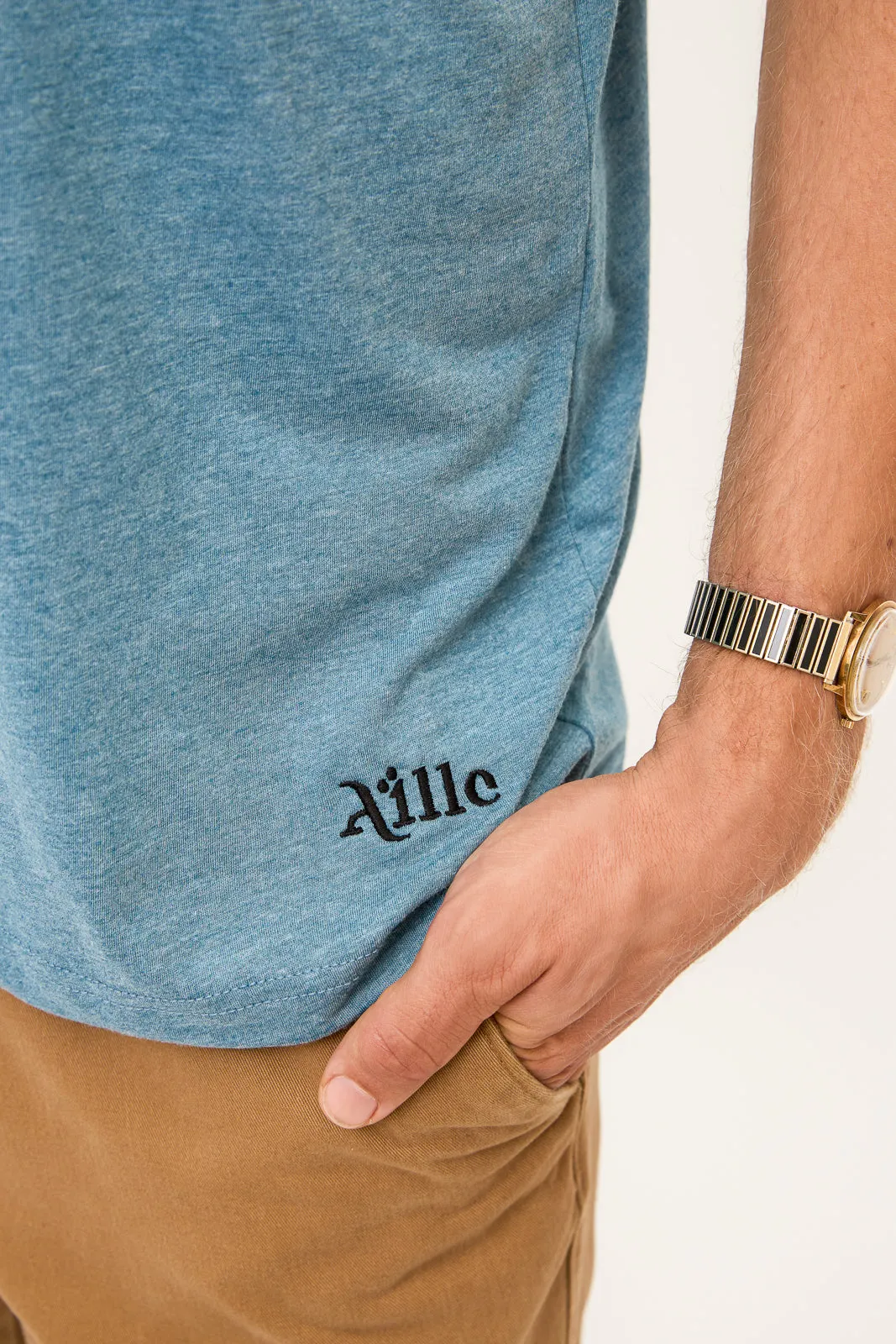 Braille T-Shirt: Blue Grey