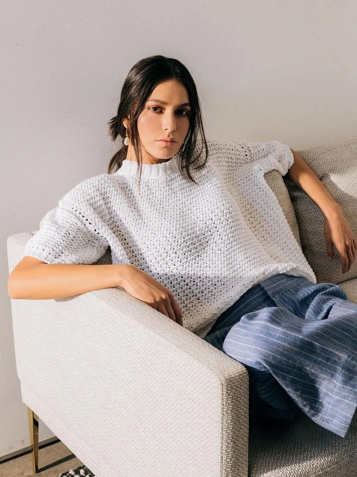 BROCHU WALKER - Soleil Tee in Salt White