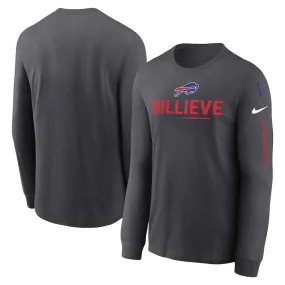 Buffalo Bills Nike Billieve Slogan Long Sleeve Shirt - Anthracite