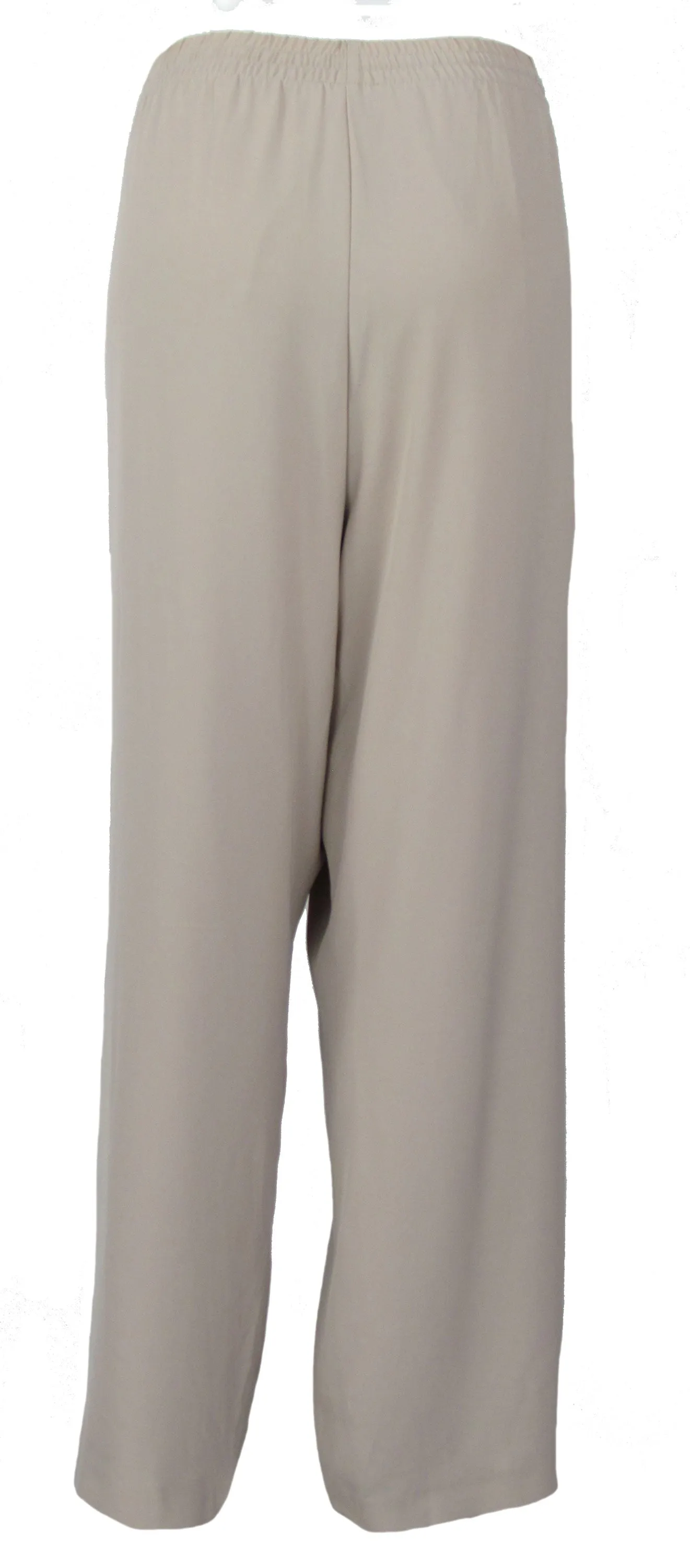 Calvin Klein Women's Plus Size Wide Leg Elastic Waist Pants Beige