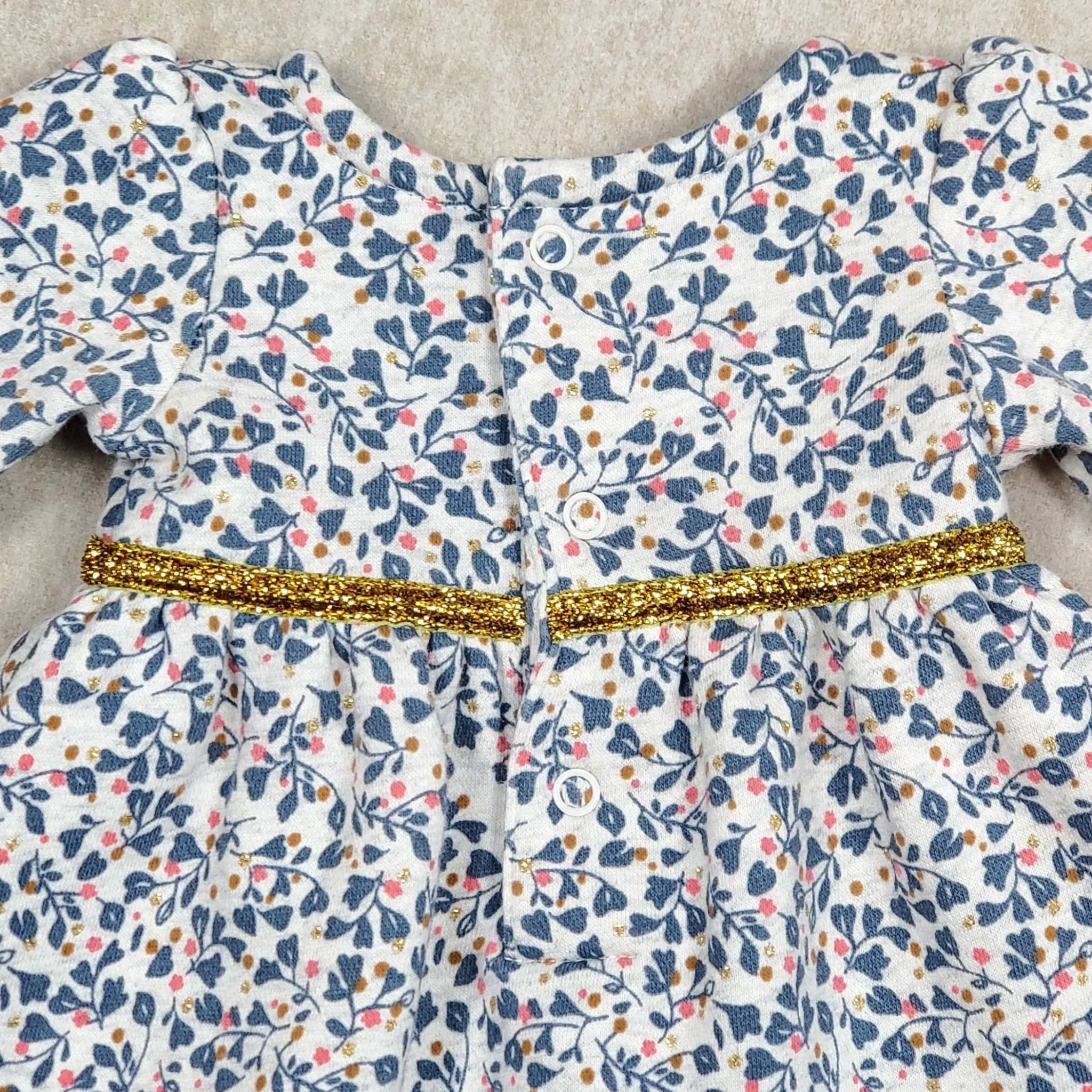 Carters Girls Blue 2 Piece Floral Sweater Dress NB