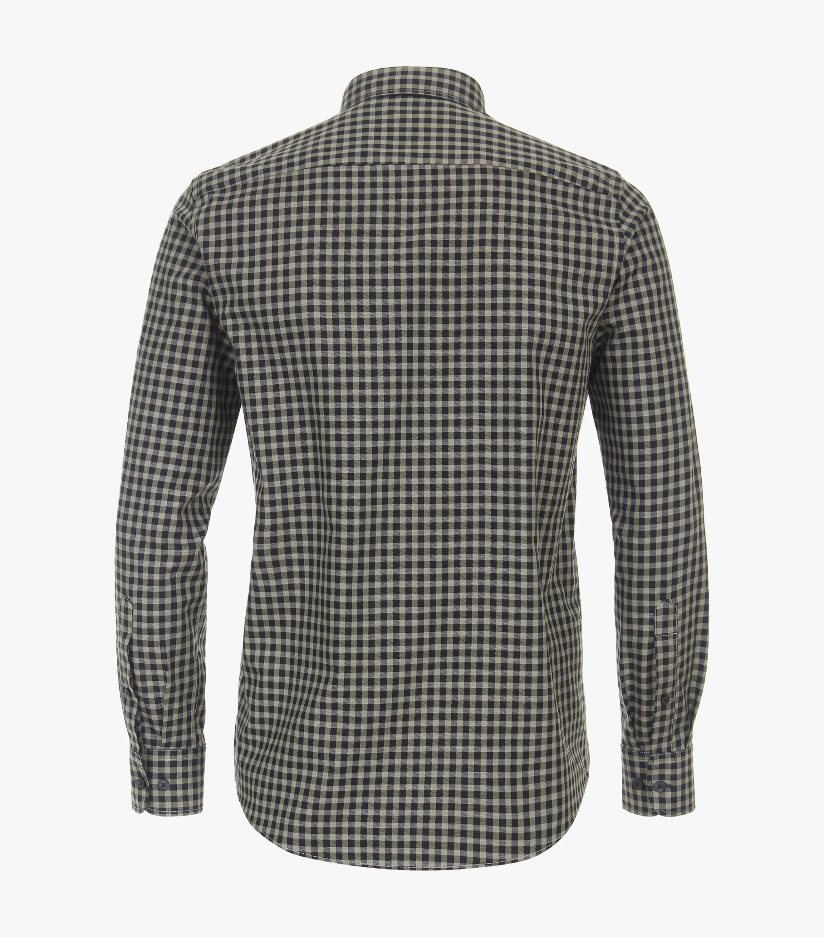 Casa Moda Flannel Long Sleeve Casual Check Shirt - Brown/Navy