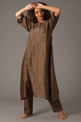 Chanderi Silk Olive Kurta Set