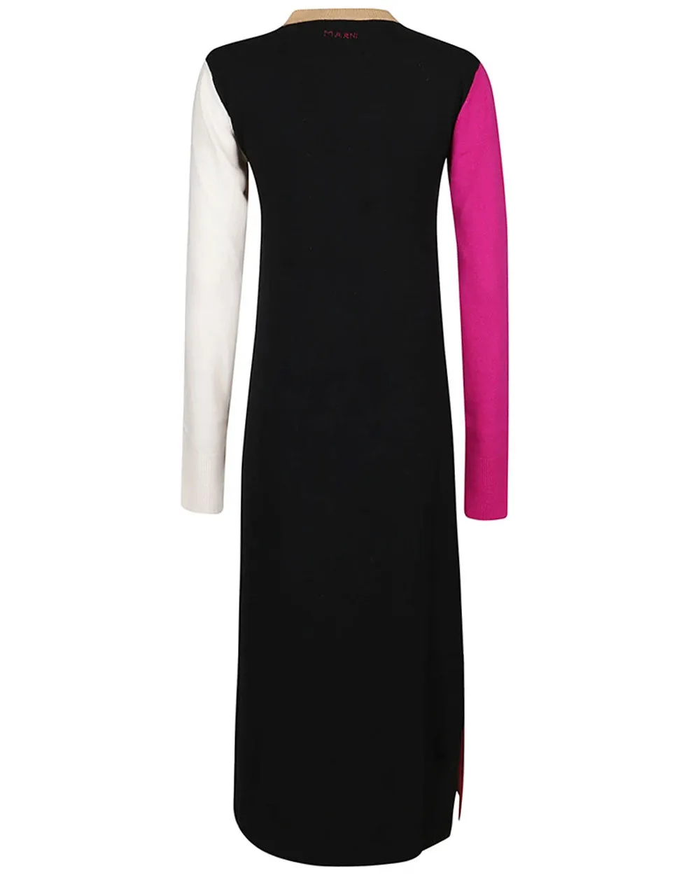 Colorblock Crewneck Sweater Dress