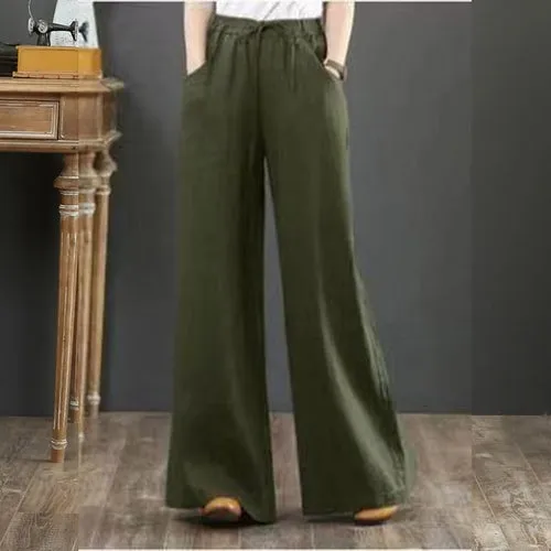 Cotton Linen Wide Leg Pants Casual