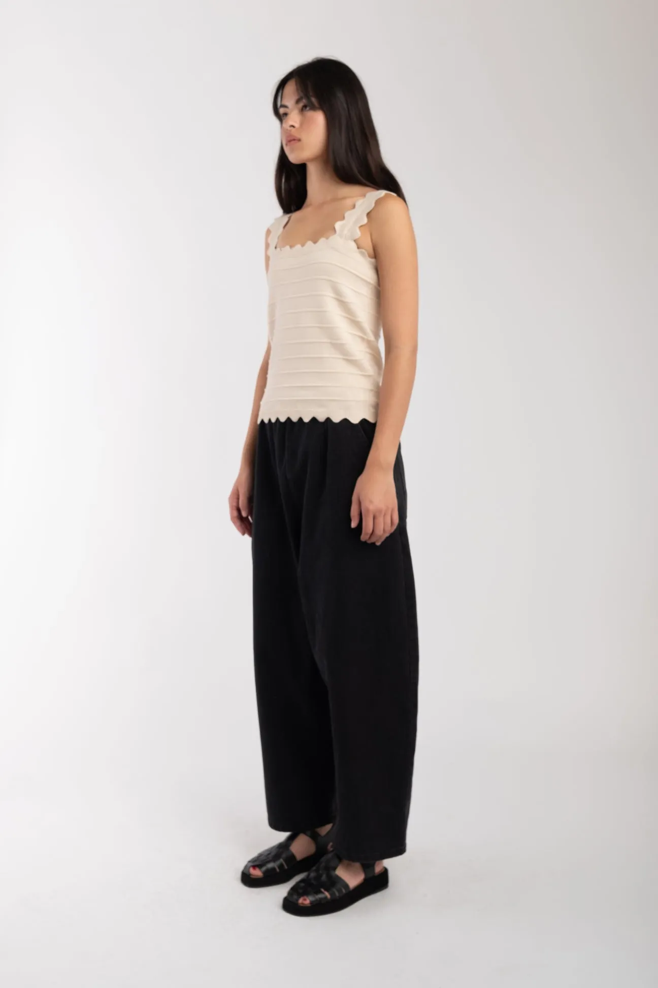 Cream Scallop Tank