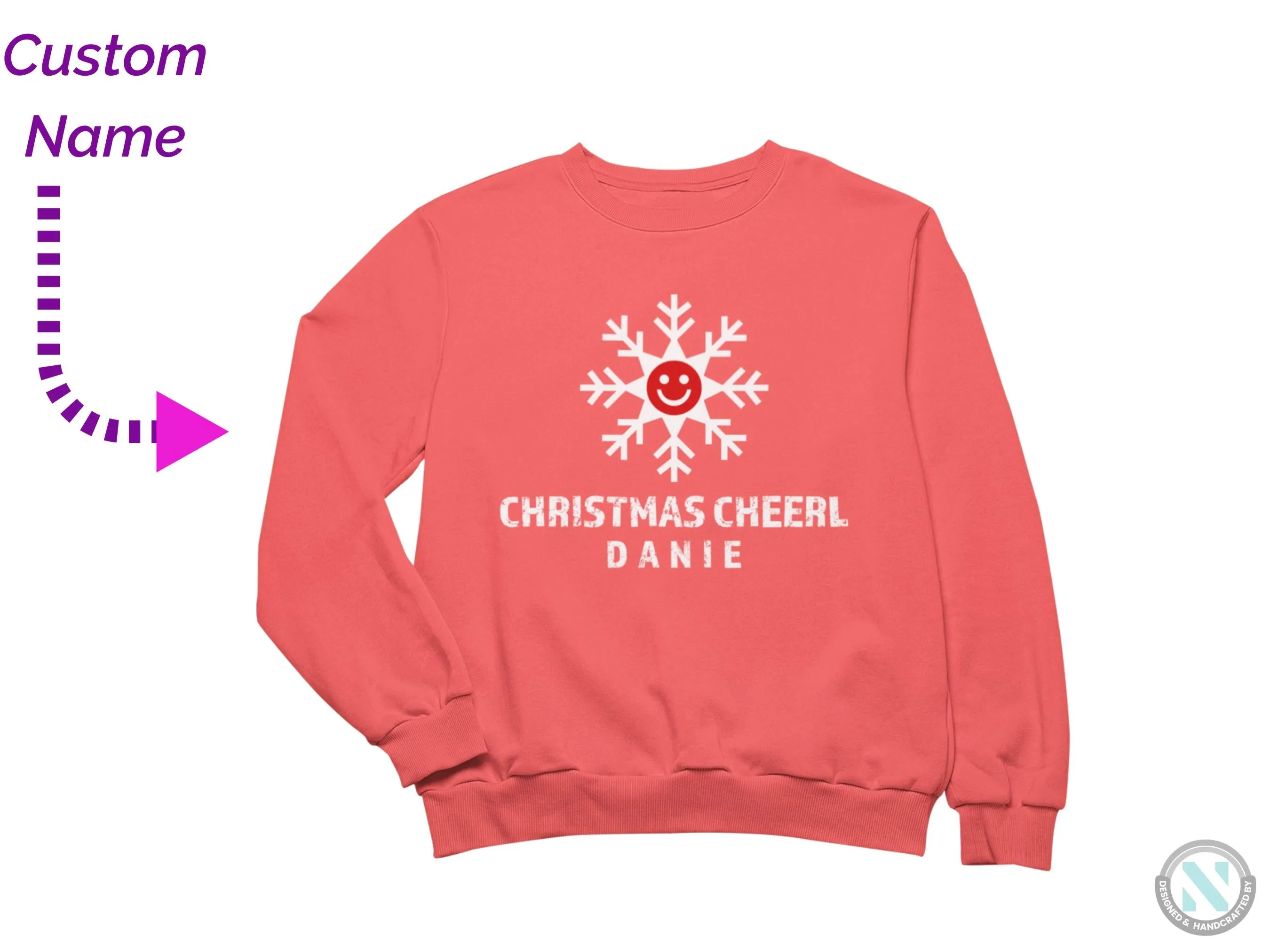 Custom Christmas Cheer Text Winter Sweatshirt for Toddler Boys