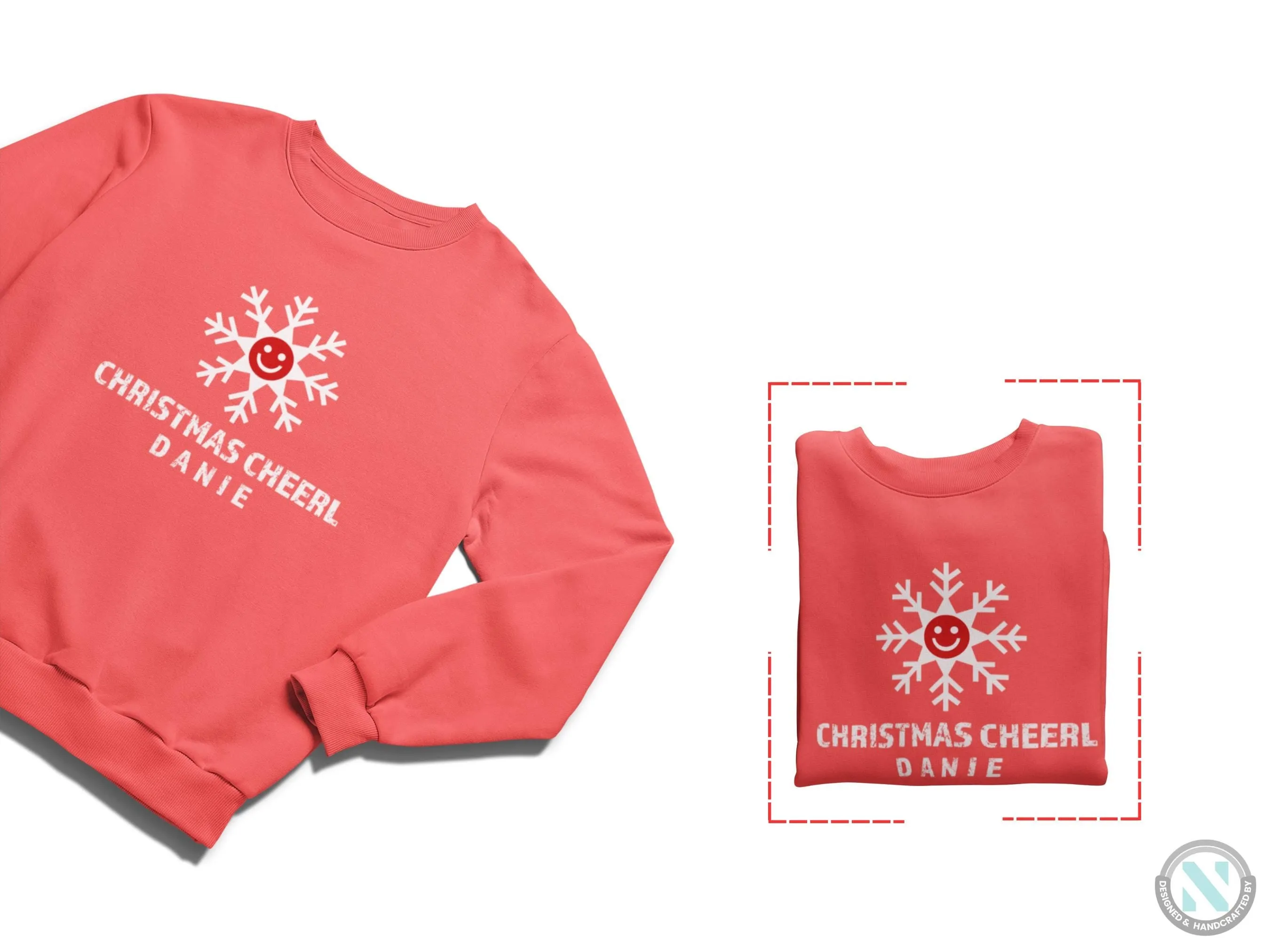 Custom Christmas Cheer Text Winter Sweatshirt for Toddler Boys