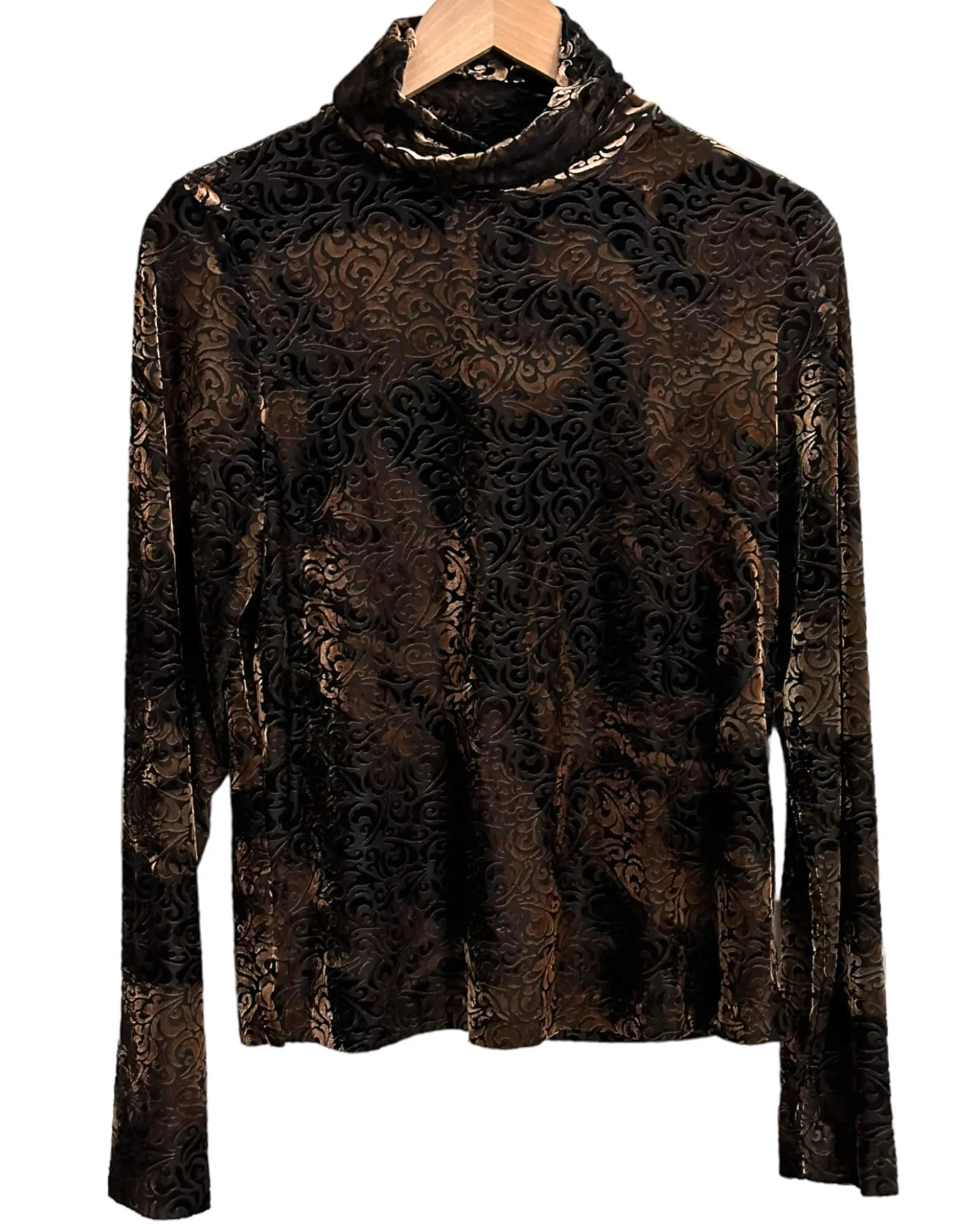 Dark Autumn Shimmer Print Turtleneck