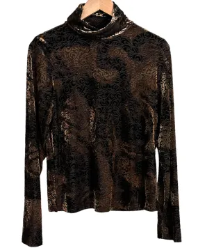 Dark Autumn Shimmer Print Turtleneck