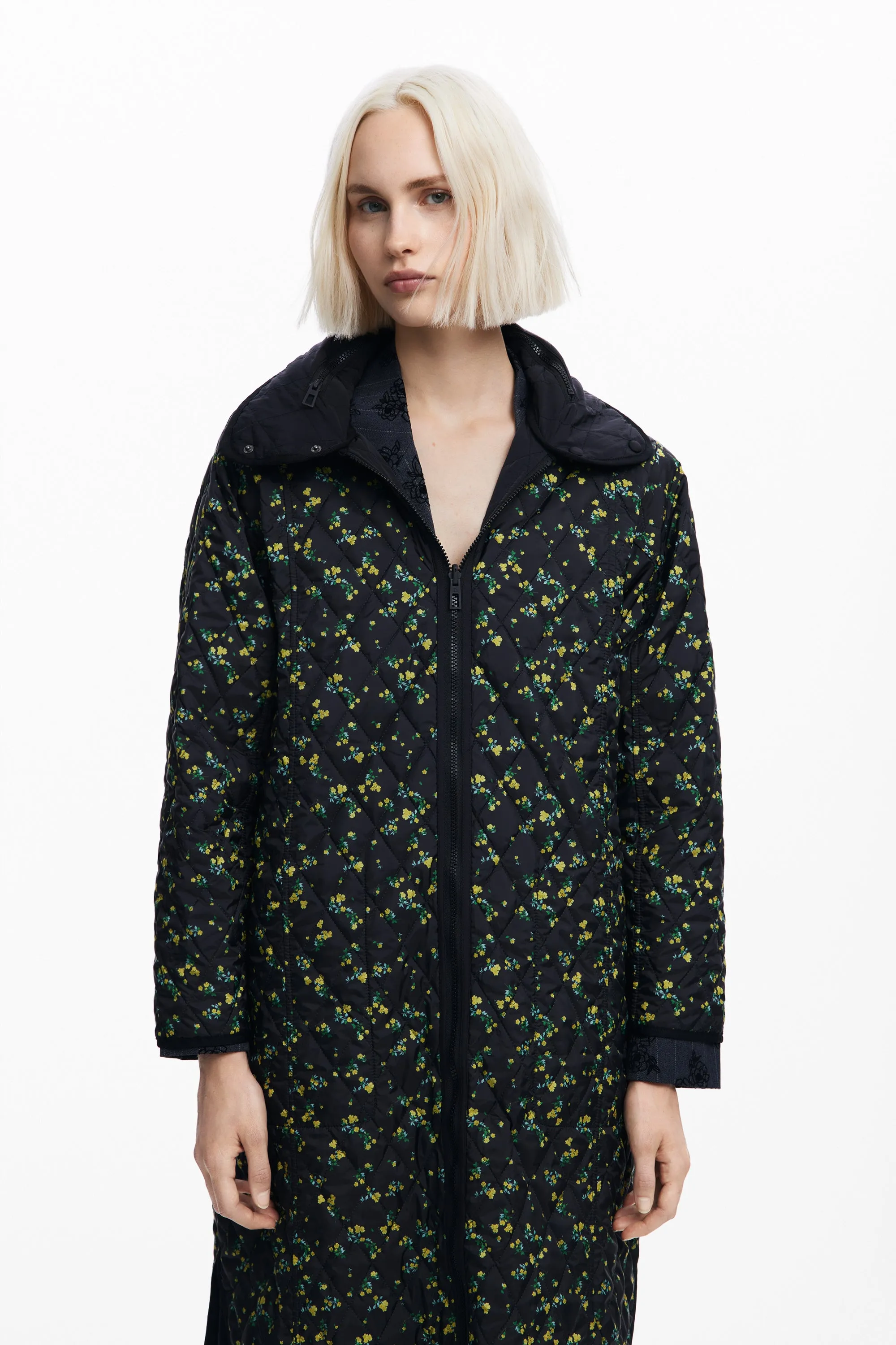 Desigual Reversible long padded coat