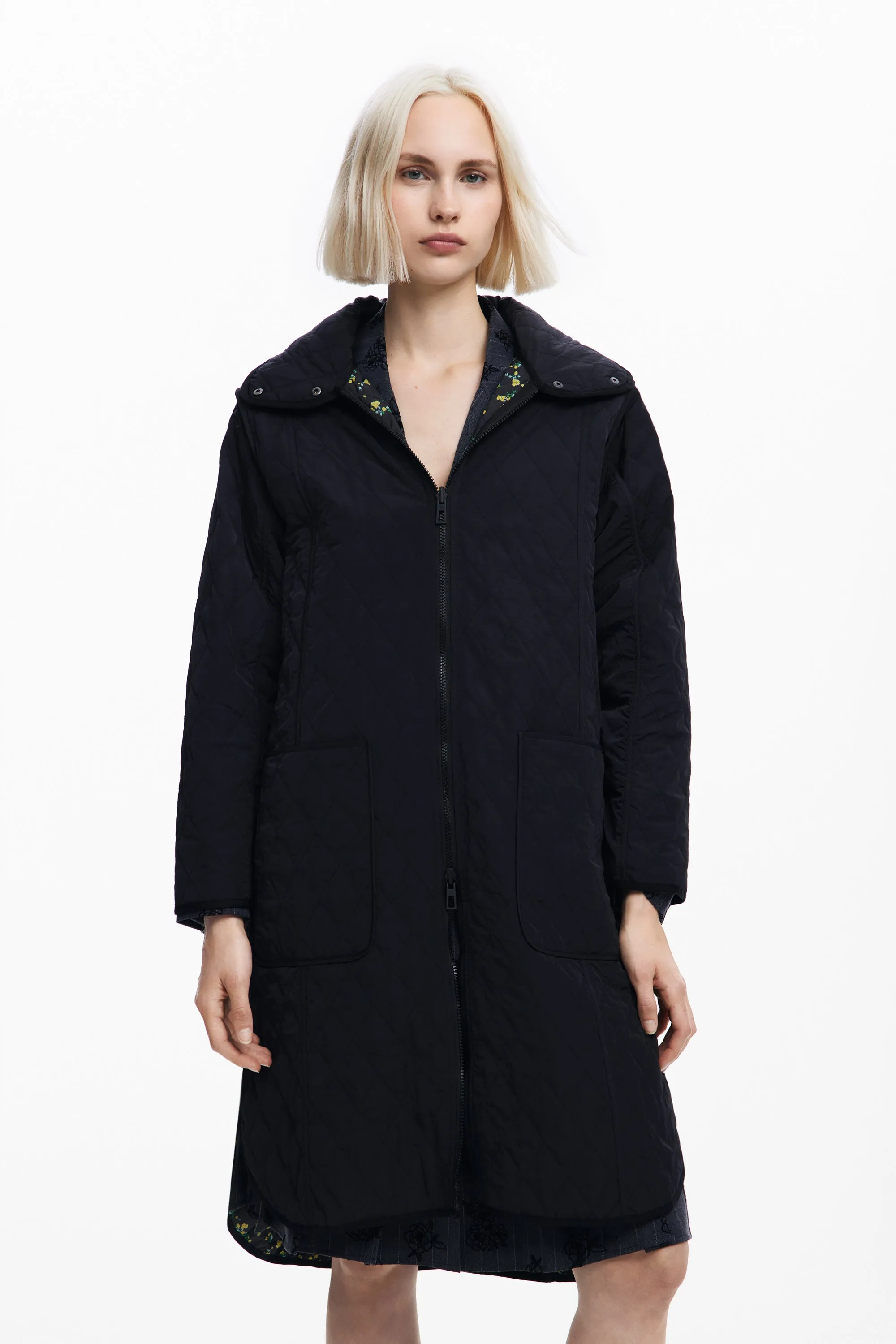 Desigual Reversible long padded coat