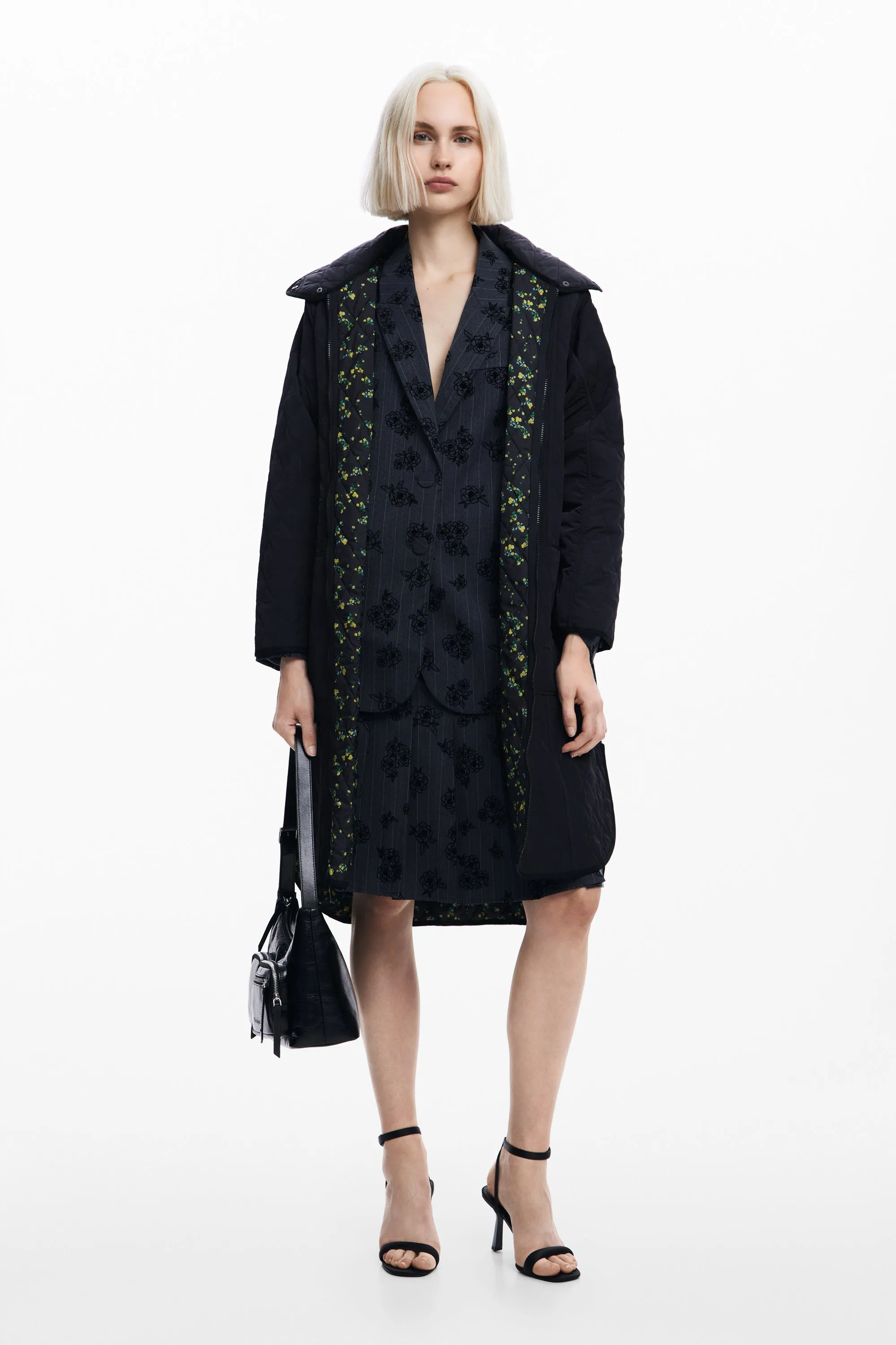 Desigual Reversible long padded coat